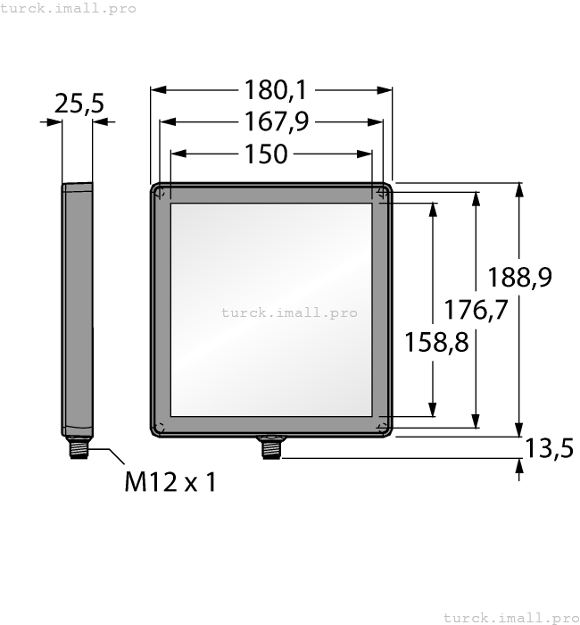 LEDBB150X150PW2-XQ 3082481 TURCK